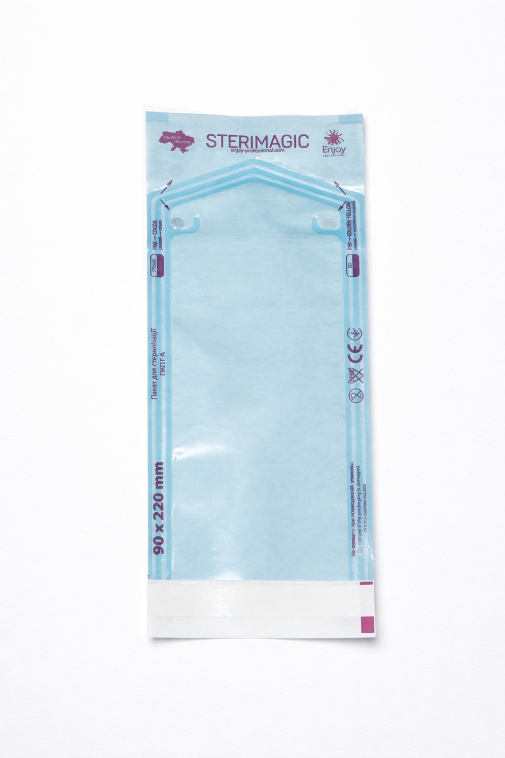 Пакет для стерилізаціі ПКПТ-А 90Х220 мм (200 шт/пак) STERIMAGIC з захисною УФ плівкою для Автоклавів "Enjoy-professional" - "SteriMagiс"